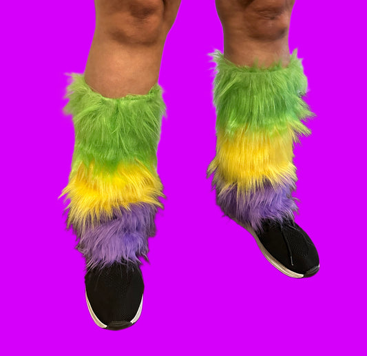 Fluffies Mardi Gras Legwarmers